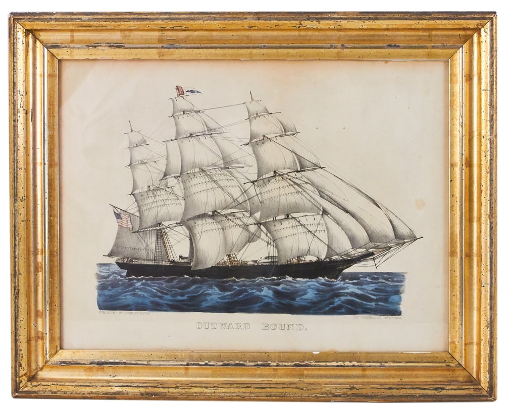 Currier and Ives, Outward Bound, Colored Lithograph (1 of 11)