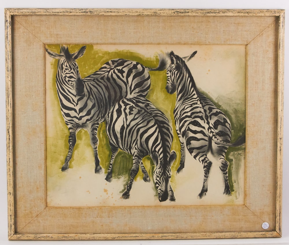 Hans Erni, Three Zebras, Lithograph (1 of 9)