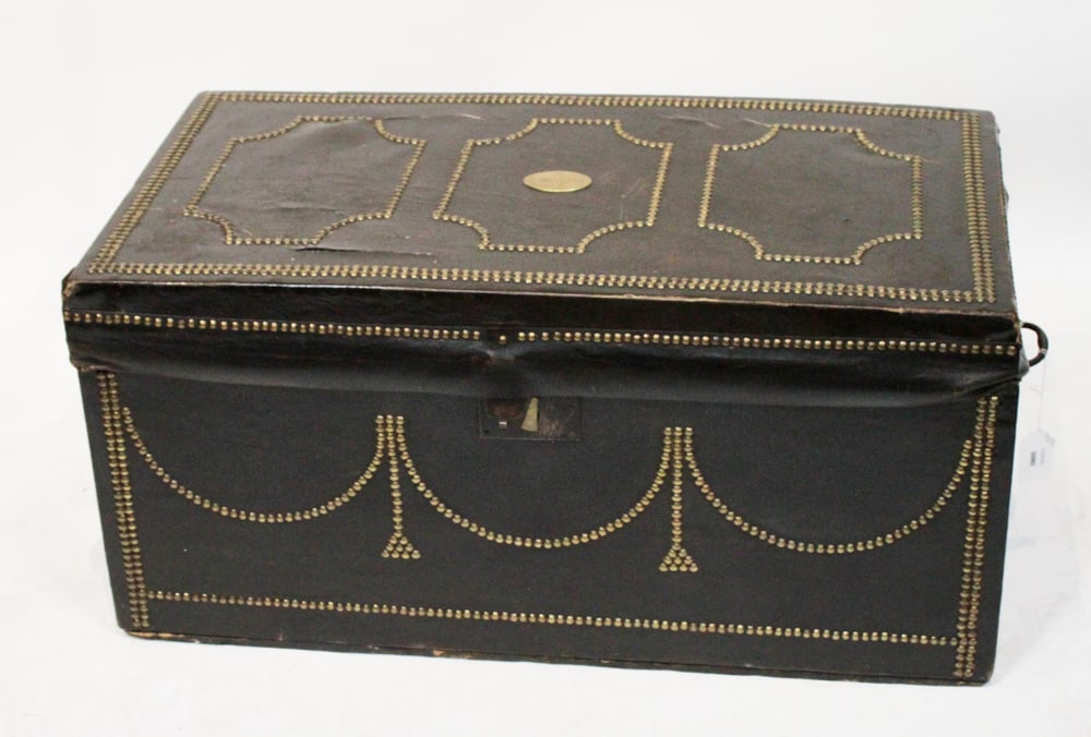Early China Trade Trunk with Brass Tacks (1 of 10)