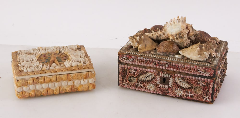 19thC Shell-Encrusted Boxes (1 of 8)