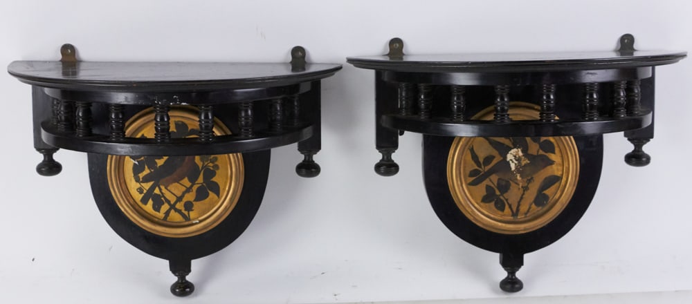 Pair of 19thC American Aesthetic Movement Wall Shelves (1 of 9)