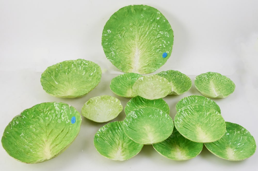 Italian EB Napoli Majolica Leaf Platters and Plates (1 of 10)