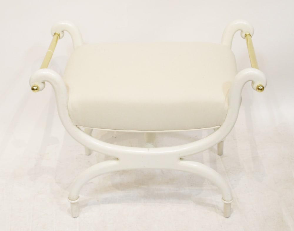 Hollywood Regency Upholstered Bench (1 of 7)