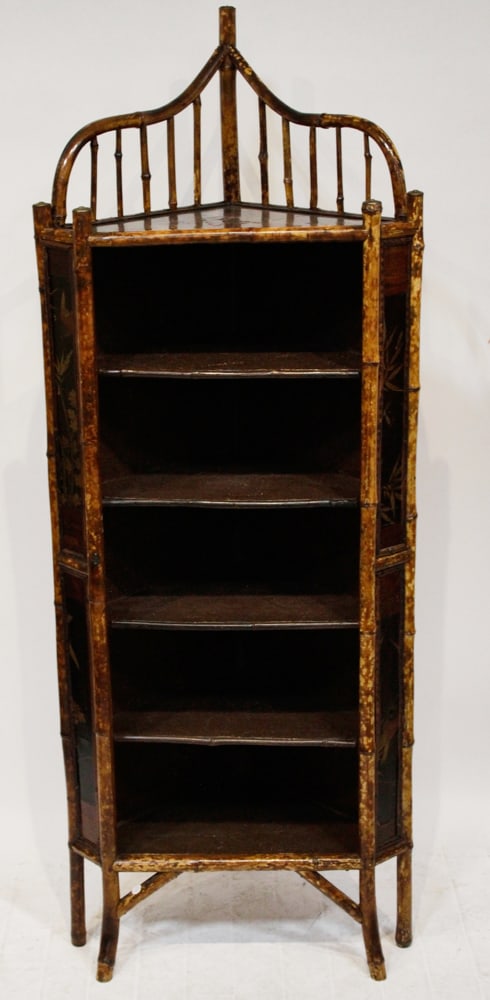 19thC Bamboo Corner Cabinet with Japanned Lacquered Top (1 of 8)