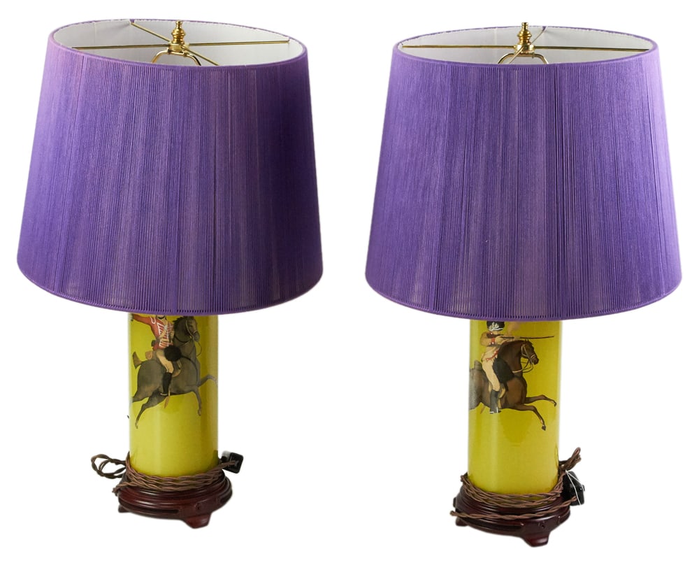 Pair of Lamps with Military Figures on Horseback (1 of 12)