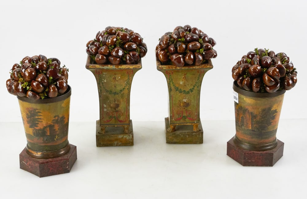 Early Decorated Toleware Planters/Urns (1 of 8)