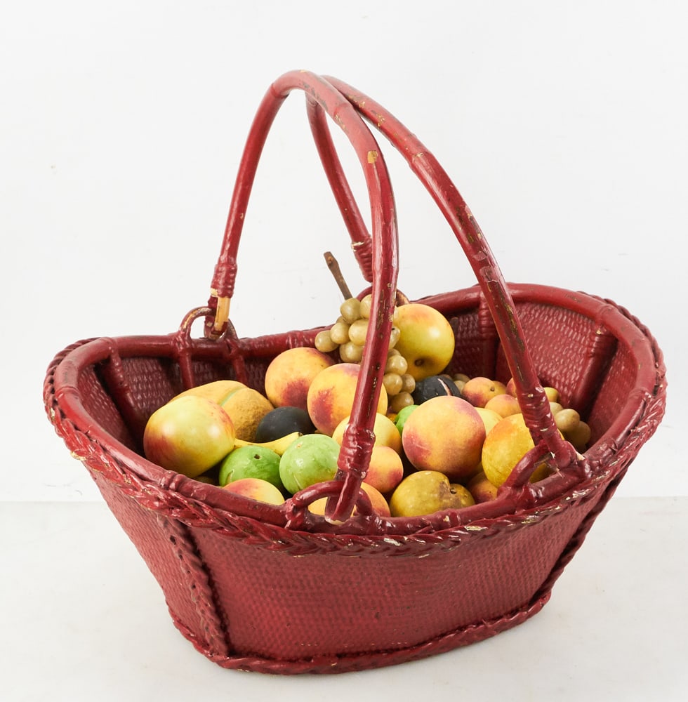 Collection of Stone Fruit in Woven Basket (1 of 3)