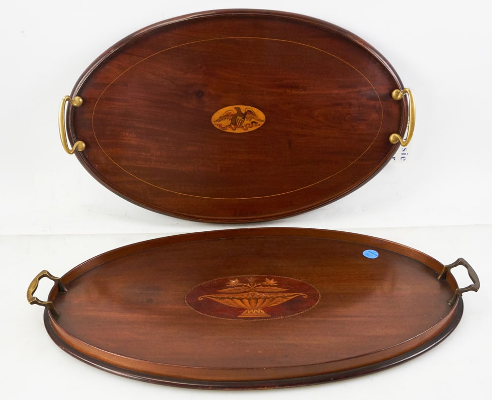 Federal-style Serving Trays, Eagle and Urn Inlay (1 of 8)