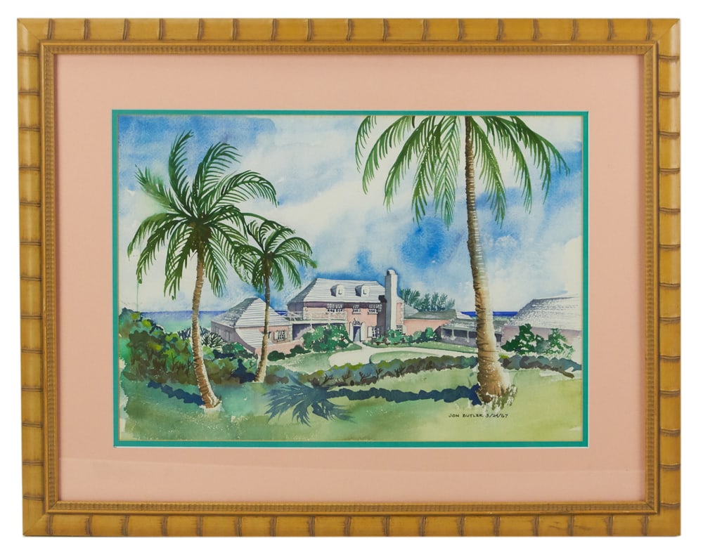 Jon Butler, Bermuda House, Watercolor (1 of 4)