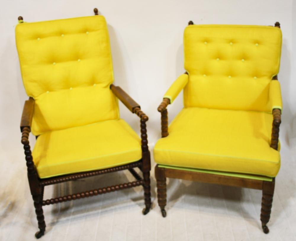 Pair of 19thC English Turned Armchairs (1 of 10)