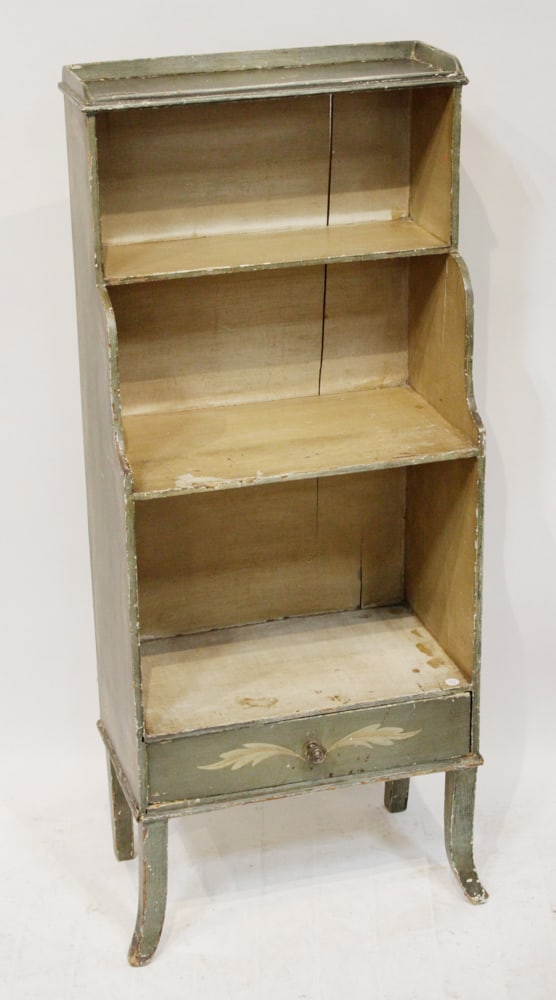 19thC English Regency Paint-decorated Bookshelf (1 of 9)