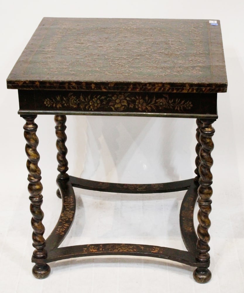 19th/20thC Paint-decorated Ottoman Square Table (1 of 7)
