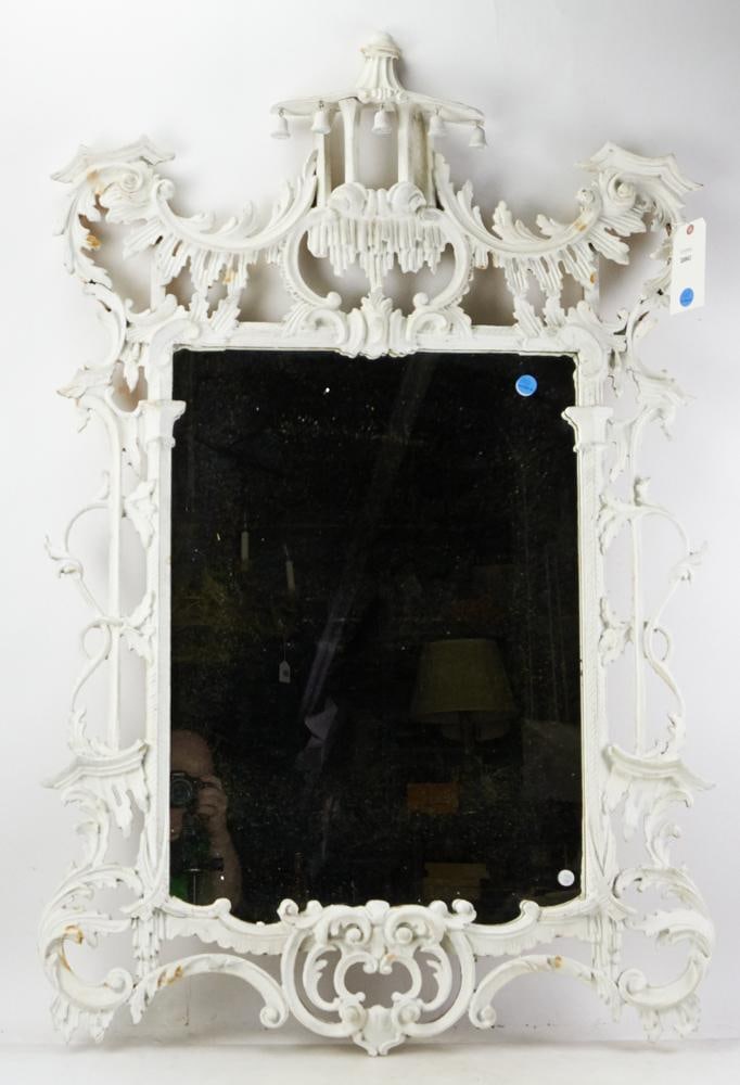 Vintage White-Painted Asian Pagoda Mirror (1 of 9)