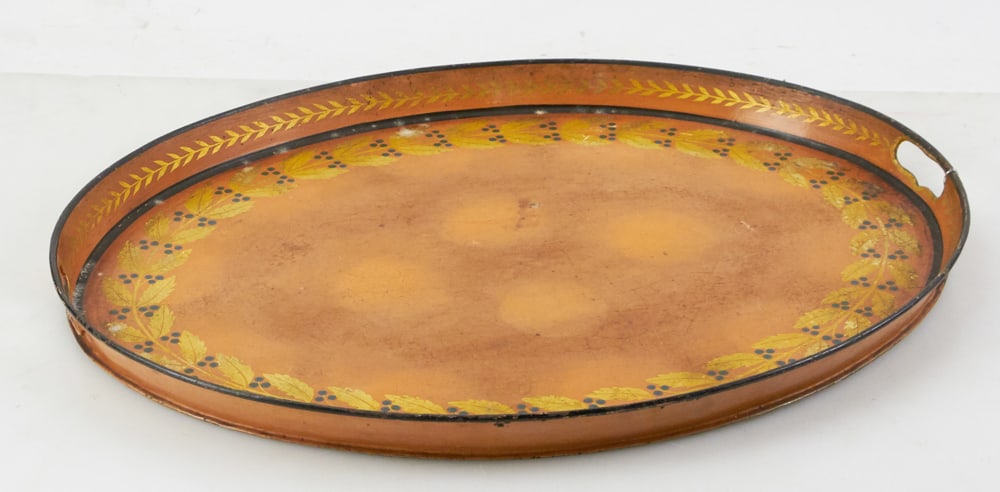 Antique Decorated Tole Tray (1 of 3)