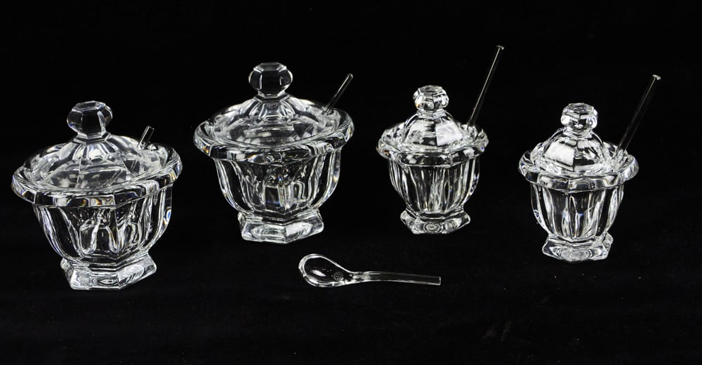 Baccarat Crystal Covered Condiment Bowls with Spoon (1 of 18)