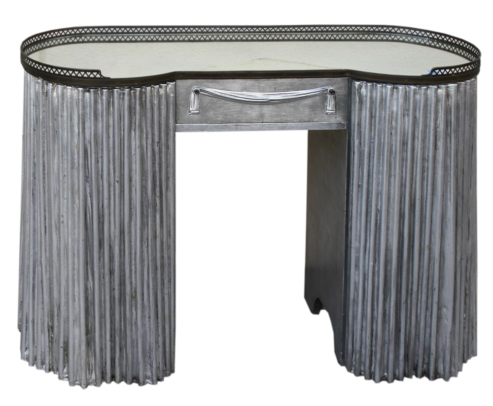 Hollywood Regency Silver Leaf Vanity (1 of 8)