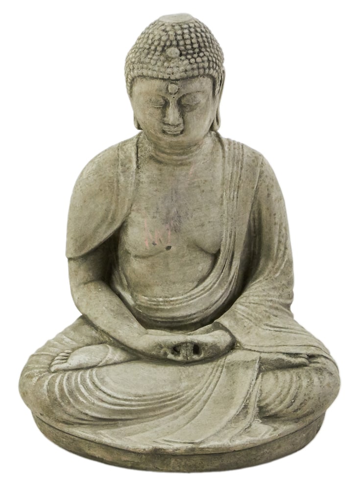 Sitting Buddha, Stone/Cement: Sitting Buddha, stone/cement, 14" x 10". Provenance: The Susie Hilfiger Collection.