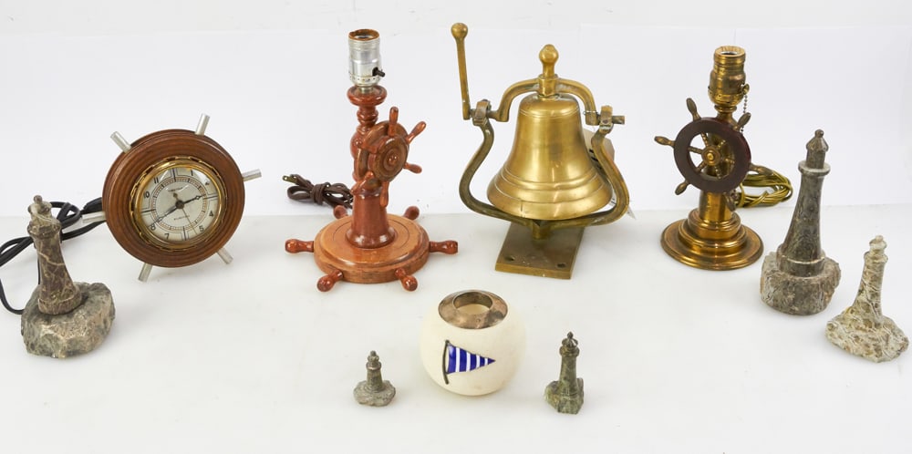 Nautical Items, Lamps, Lighthouse, Clock, Bell, etc. (1 of 15)