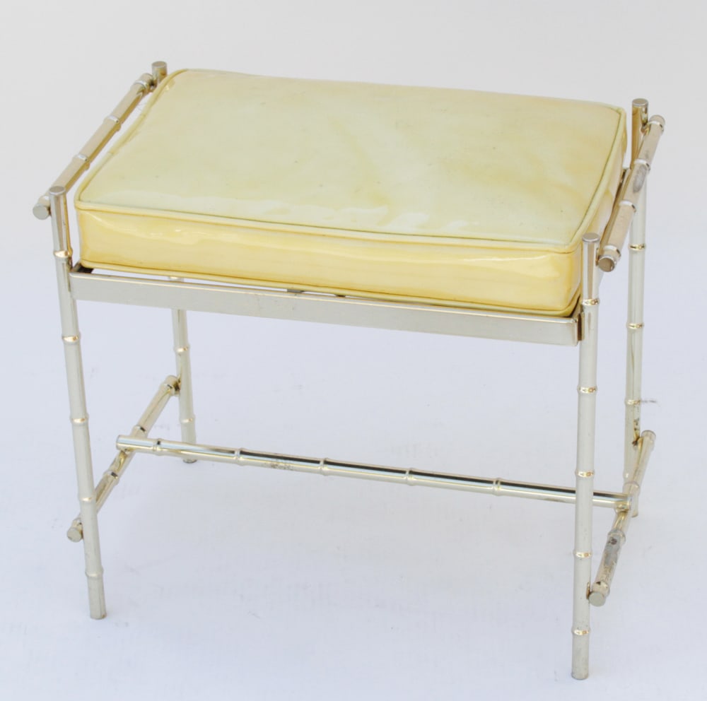 Bamboo-style Gold Metal Bench (1 of 6)