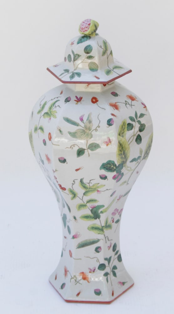 Pair of Chinese-style Porcelain Covered Urn (1 of 9)