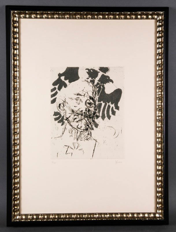 Levine, "Double Eagle", Lithograph: Jack Levine, "Double Eagle", original lithograph, 6/120, numbered and signed in pencil in lower margin, 20 3/4" x 14 7/8".