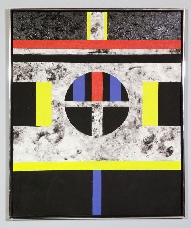 Guild, "Franz Kline at Budokan", A/C: Rollie Guild, "Franz Kline at Budokan", acrylic on canvas, 1978, signed, dated and titled verso, 36" x 30", 37" x 31" (frame).