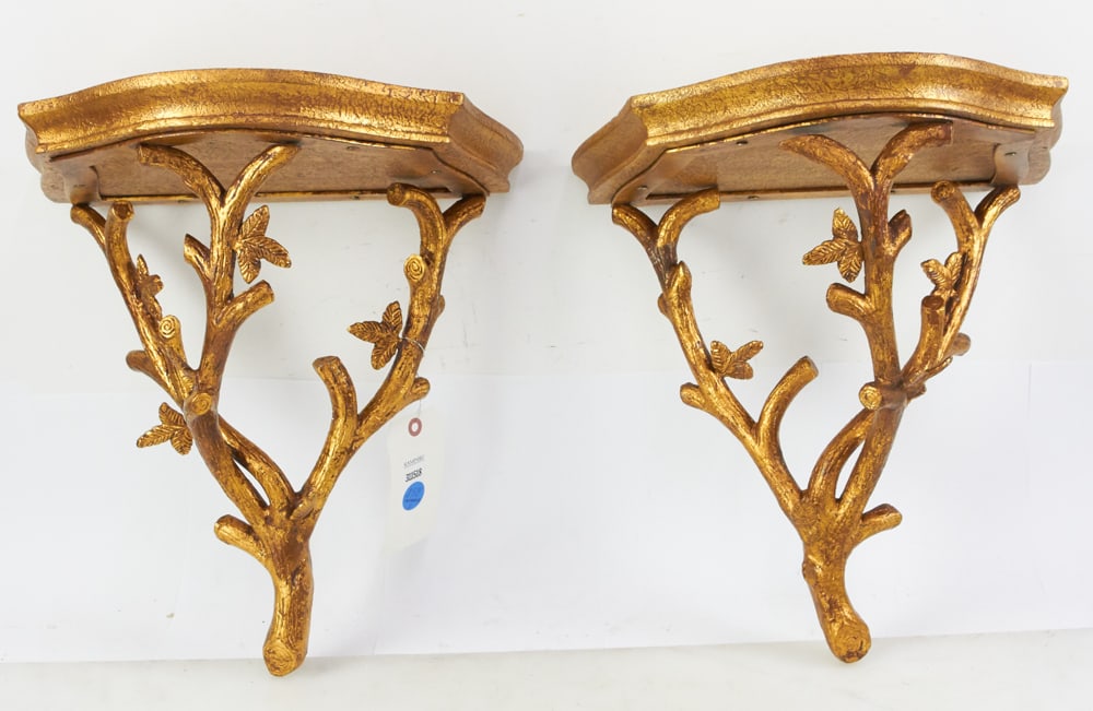 Pair of Wall Shelves, Tree Branch Motif (1 of 11)