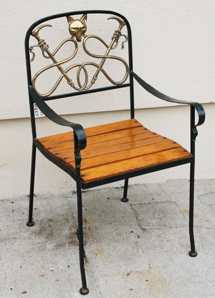 Fox Hunting Armchair, Iron with Brass Back (1 of 11)