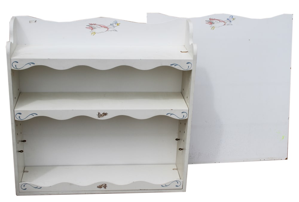 White-Painted Wall Shelf: White-painted wall shelf. Provenance: The Susie Hilfiger Collection.