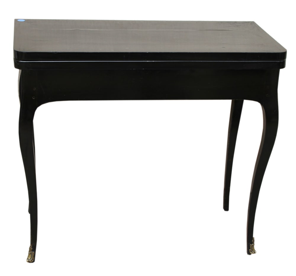 Antique French Regency Black-Painted Games Table (1 of 9)