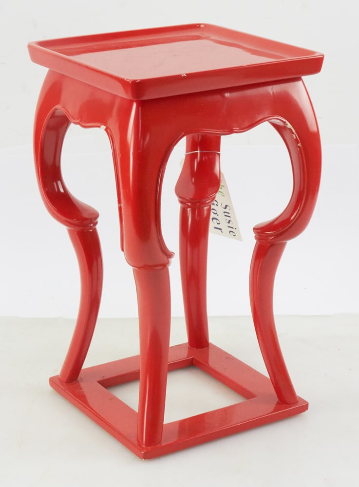 Ming-style Orange Table: Ming-style orange table, 15" x 9" x 9". Provenance: The Susie Hilfiger Collection.