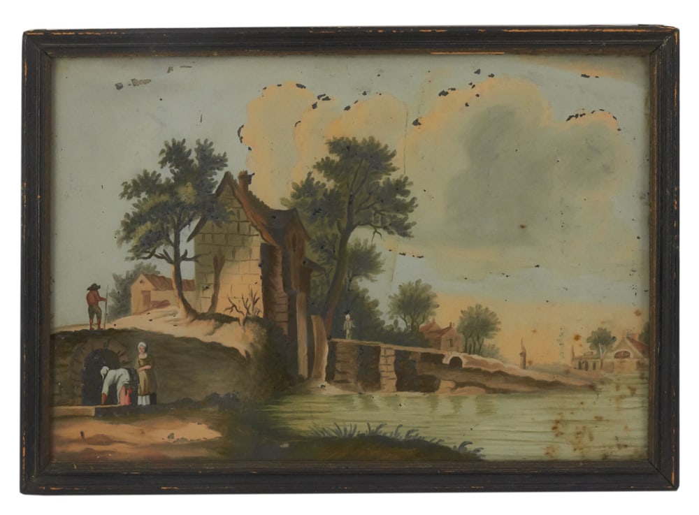 19thC French Reverse Painting on Glass (1 of 7)