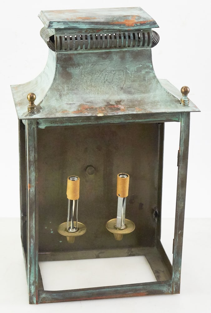 Colonial-style Copper Lantern Wall Fixture (1 of 9)