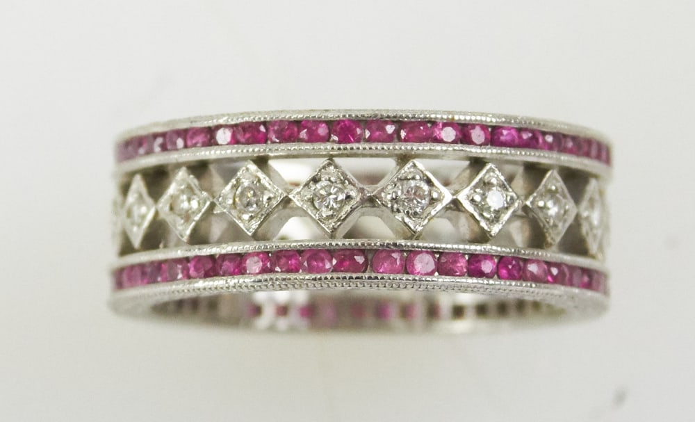 Platinum, Diamond and Ruby Ring (1 of 8)