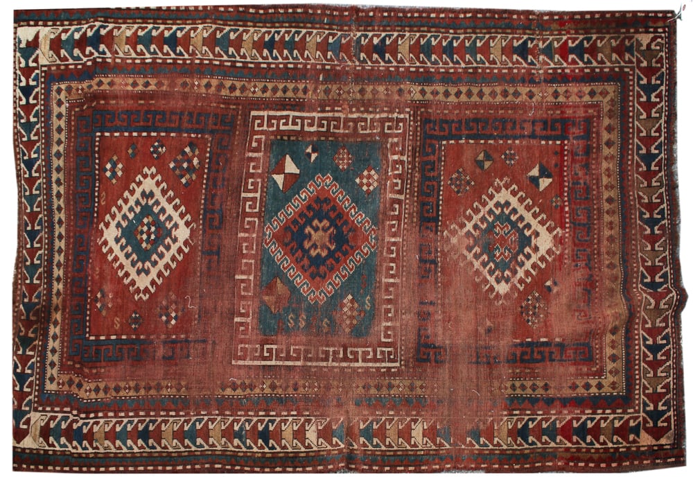 Antique Caucasian Kazak Rug: Antique Caucasian Kazak rug, 7' 11" x 4' 5". Provenance: West Palm Beach, Florida collection.