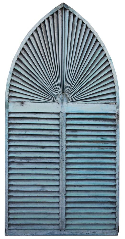 Early 19thC Federal Green-painted Shutter (1 of 5)