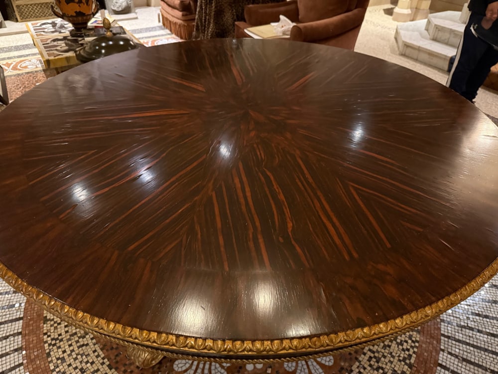 WILLIAM IV STYLE CALAMANDER AND PARCEL-GILT BREAKFAST TABLE (1 of 4)