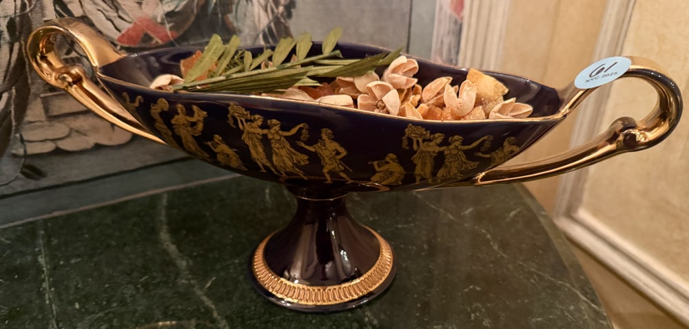 GREEK-STYLE POTPOURRI TAZZA: GREEK-STYLE POTPOURRI TAZZA 5" x 14"
