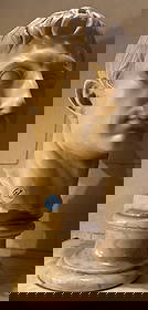 MARBLE/CAST BUST OF JULIUS CAESAR ON SOCLE BASE: MARBLE/CAST BUST OF JULIUS CAESAR ON SOCLE BASE 20" x 9"