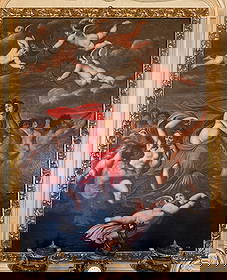 AFTER RAPHAEL'S TRIUMPH OF GALATEA, OIL ON CANVAS: After RAFFAELLO SANZIO (called RAPHAEL), ITALIAN SCHOOL, LATE 17TH CENTURY, Triumph of Galatea, oil on canvas, 80 3/8" x 60 5/8" (Living Room) Christie's Appraisal 2005 - $35,000. PLEASE NOTE: On Kami