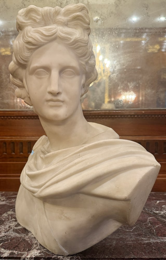 ITALIAN WHITE MARBLE BUST OF APOLLO BELVEDERE (1 of 4)
