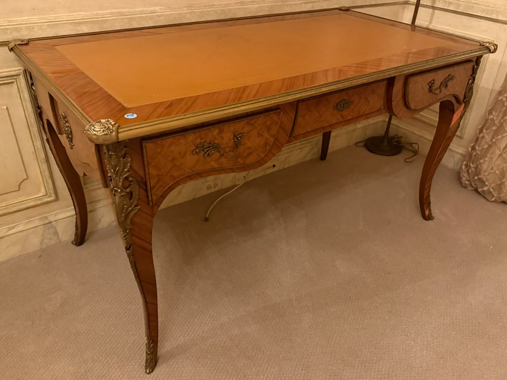 LOUIS XV-STYLE TABLE DESK W FRENCH TOP (1 of 3)