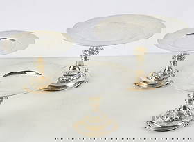 SET OF 3 TIFFANY AND CO. STERLING COMPOTES: Set of (3) Tiffany and Co sterling compotes, (1) 5 1/2" H x 9" diameter, (2) 4 1/2"H x 6 3/4" diameter. Approximately 37.0 troy oz TW. PLEASE NOTE: payment for silver, gold, jewelry, and coins must be