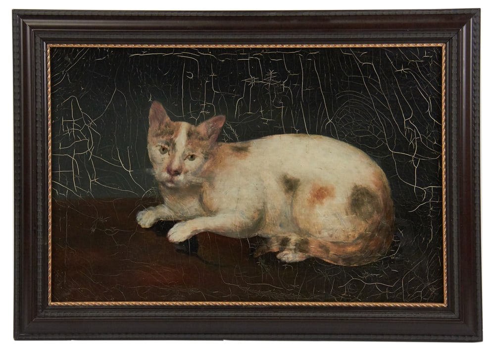 Chinese Export Ship's Cat Painting: Chinese Export ship's cat painting. Provenance: The Collection of Zhang Dinghuang of Atlanta, Georgia. Zhang Dinghuang 張定璜 (1895-1986), also known as Chang Feng-chu 張ྱ
