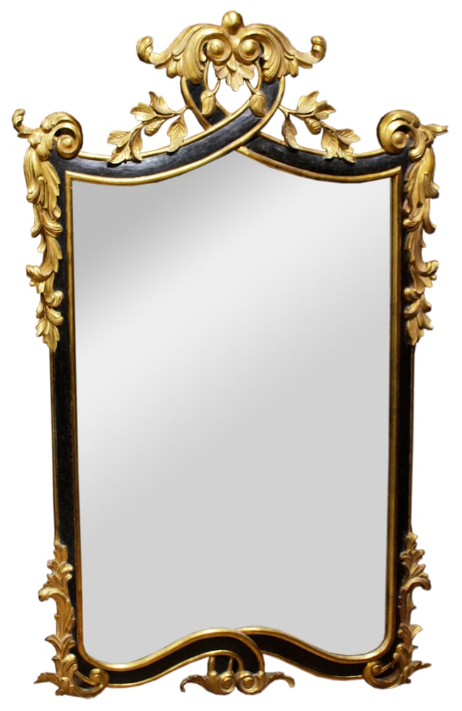 Italian Rococo Giltwood Mirror: Italian rococo giltwood mirror, 78" x 52". Provenance: Palm Beach, Florida estate.