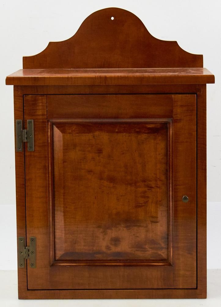 Tiger Maple Hanging Cupboard with Door (1 of 6)