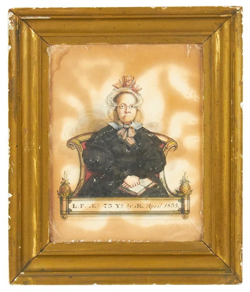 John Ritto Penniman, Portrait of Seated Lady, Watercolor (1 of 7)