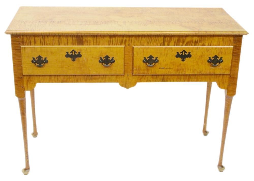 J. L. Treharn Tiger Maple Queen Anne Style Sideboard (1 of 13)