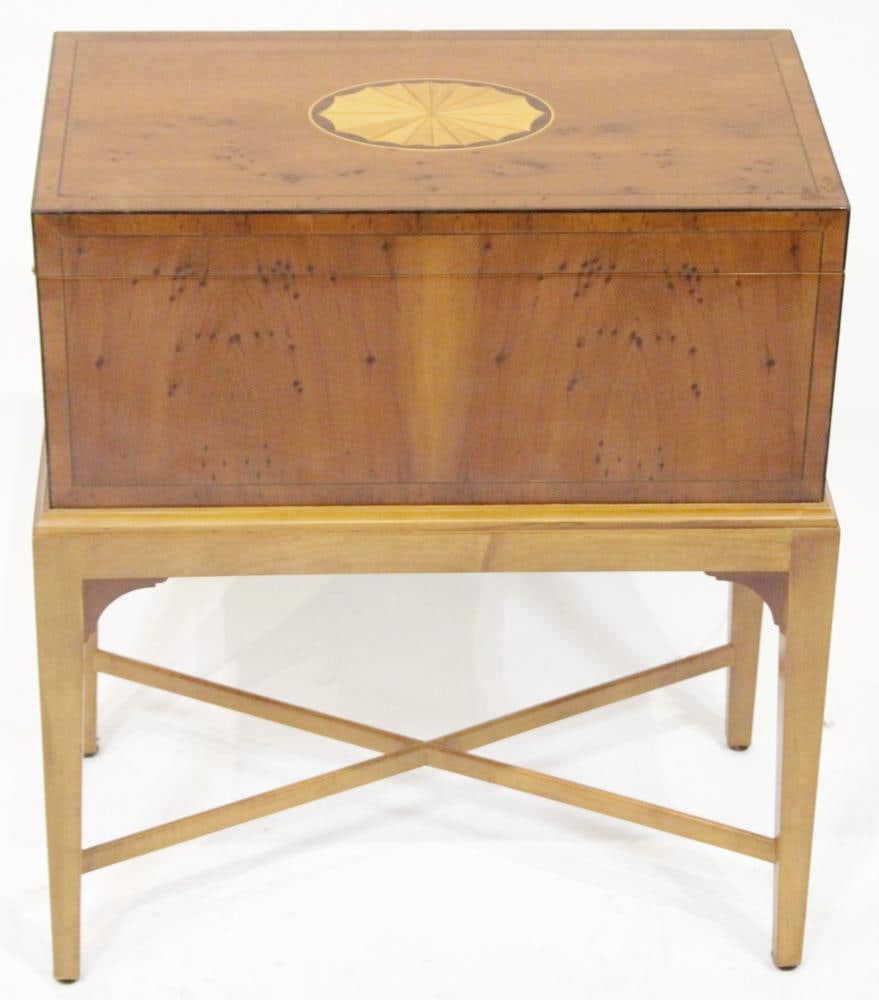 Baker Furniture Birdseye Maple Chest on Stand (1 of 11)
