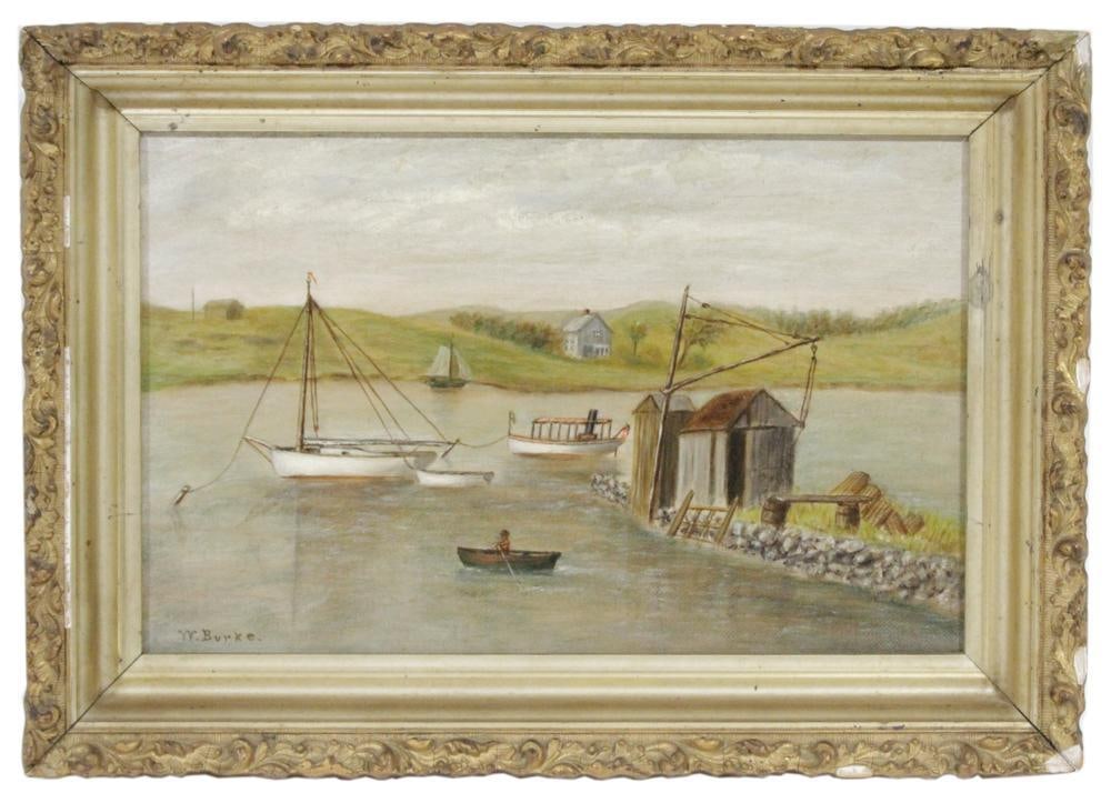 W. Burke, Coastal Scene, Oil on Canvas (1 of 5)